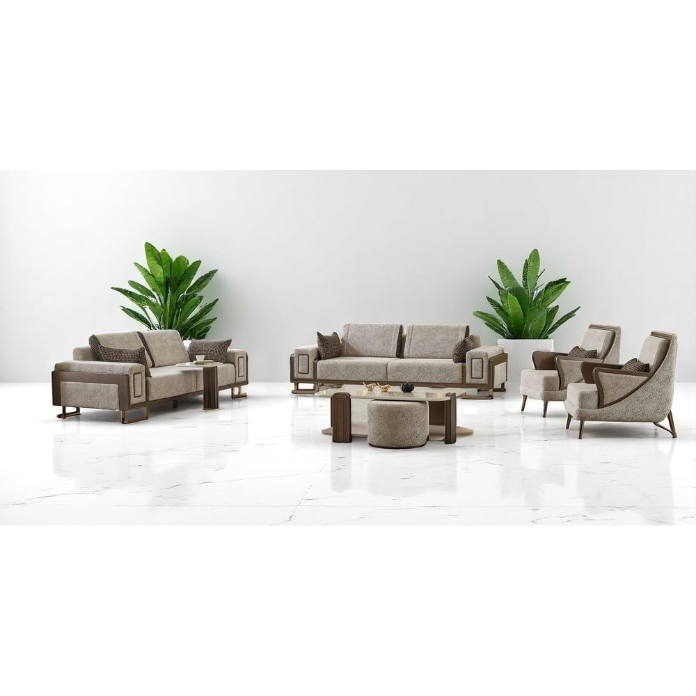 Nesla 5 Pieces Living Room Sets 2 Sofa 2 Chair 1 Coffe Table