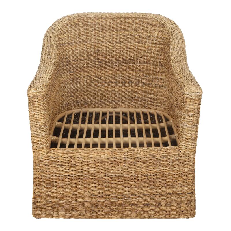 NPD Furniture Earwyn Woven Abaca Upholstered Barrel Chair