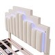 preview thumbnail 45 of 52, Velvet LED Upholstered Platform Bed with RGB Lights