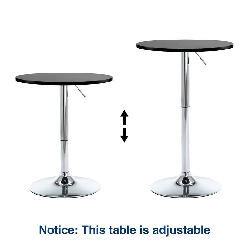360 Swivel Round Pub Table Height Adjustable Bar Table 27.5-35.6 inches
