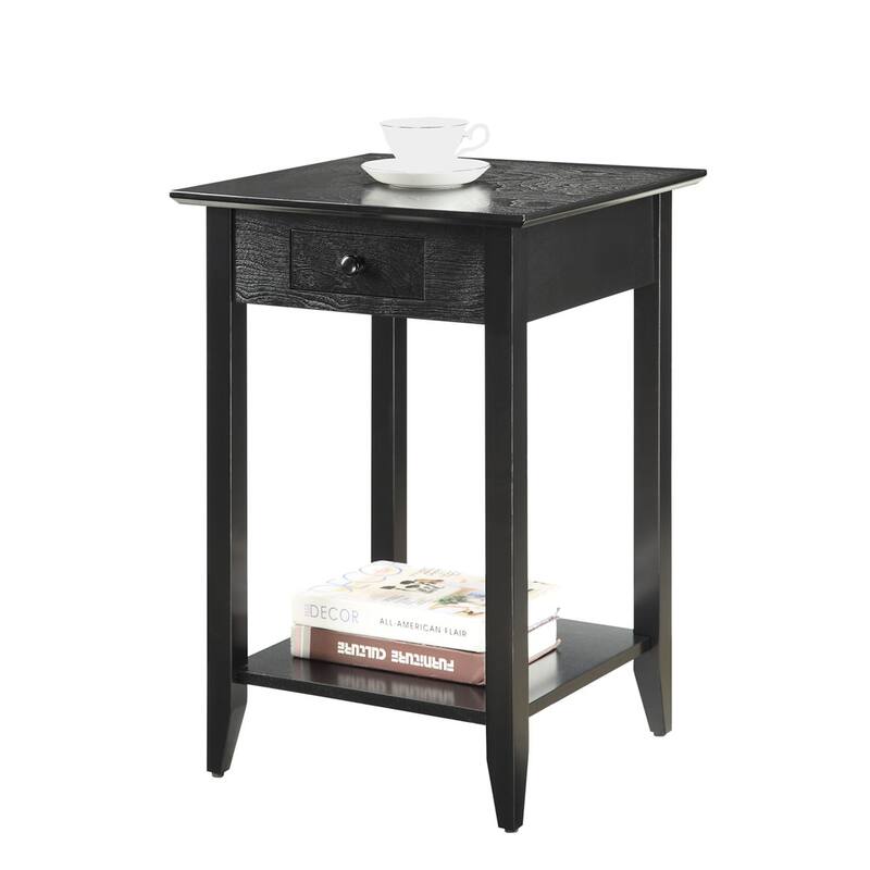 Convenience Concepts American Heritage 1 Drawer End Table with Shelf