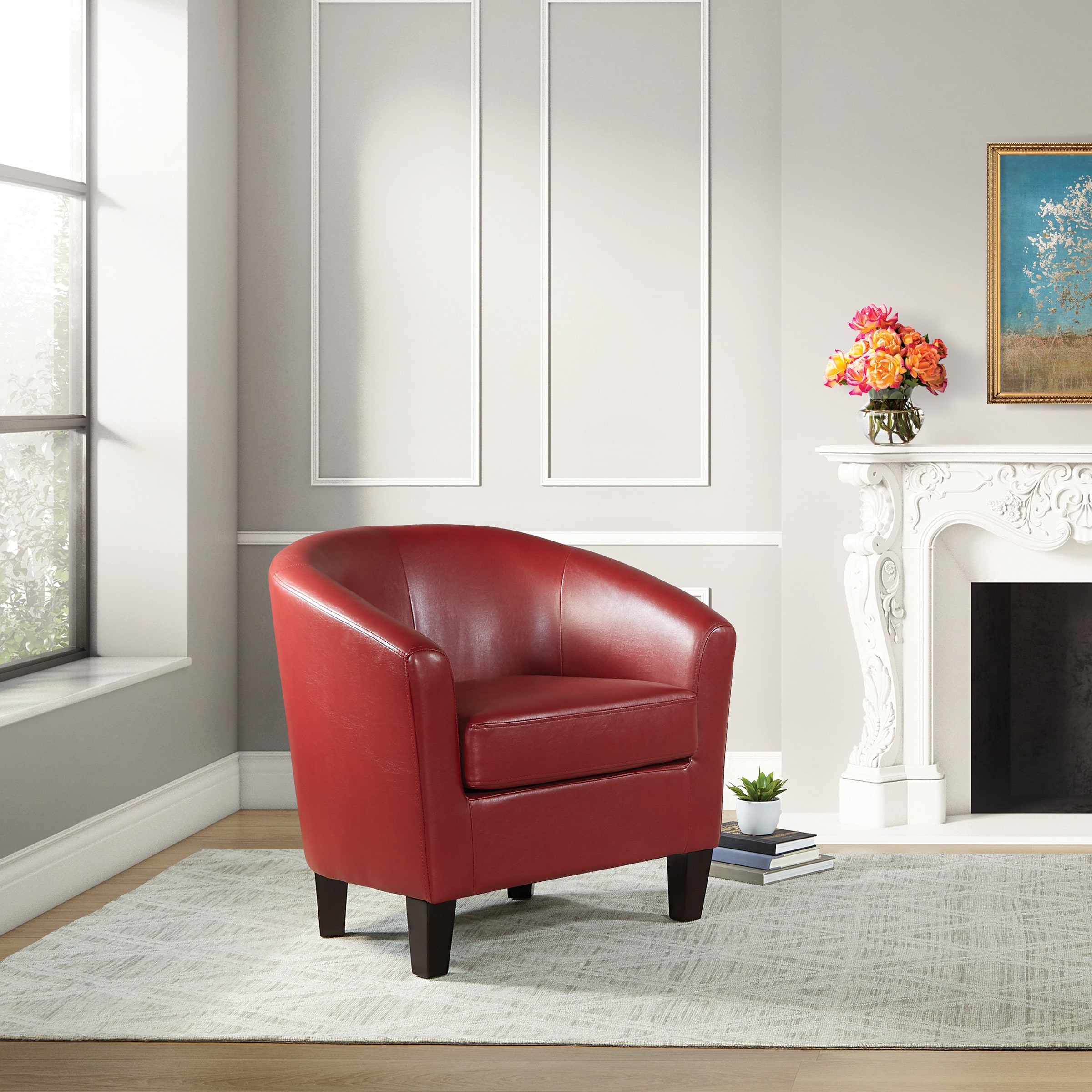 Ethan Fabric Tub Chair with Dark Espresso Wood Legs