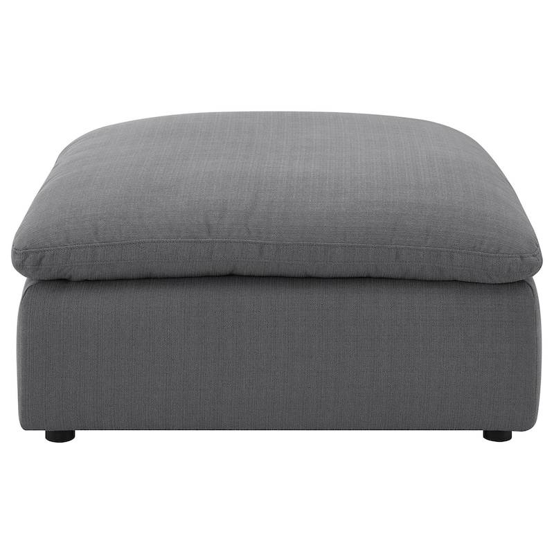 Hobo Square Ottoman, Charcoal Gray Fabric, Foam Cushions, 40 Inch