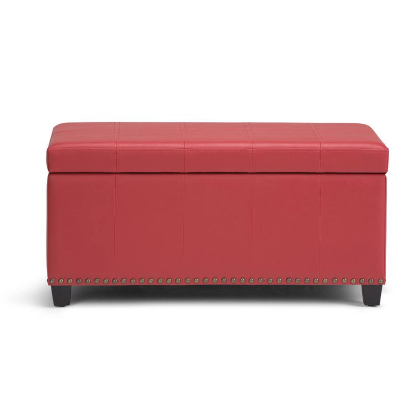 WYNDENHALL Megan 34 inch Wide Transitional Rectangle Storage Ottoman