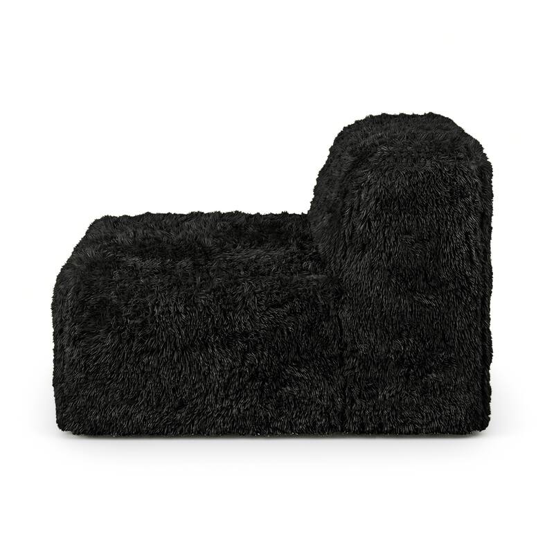 Furniture of America Ylena Modern 5-Piece Faux Fur Foam Modular Compressed Sectional Sofa