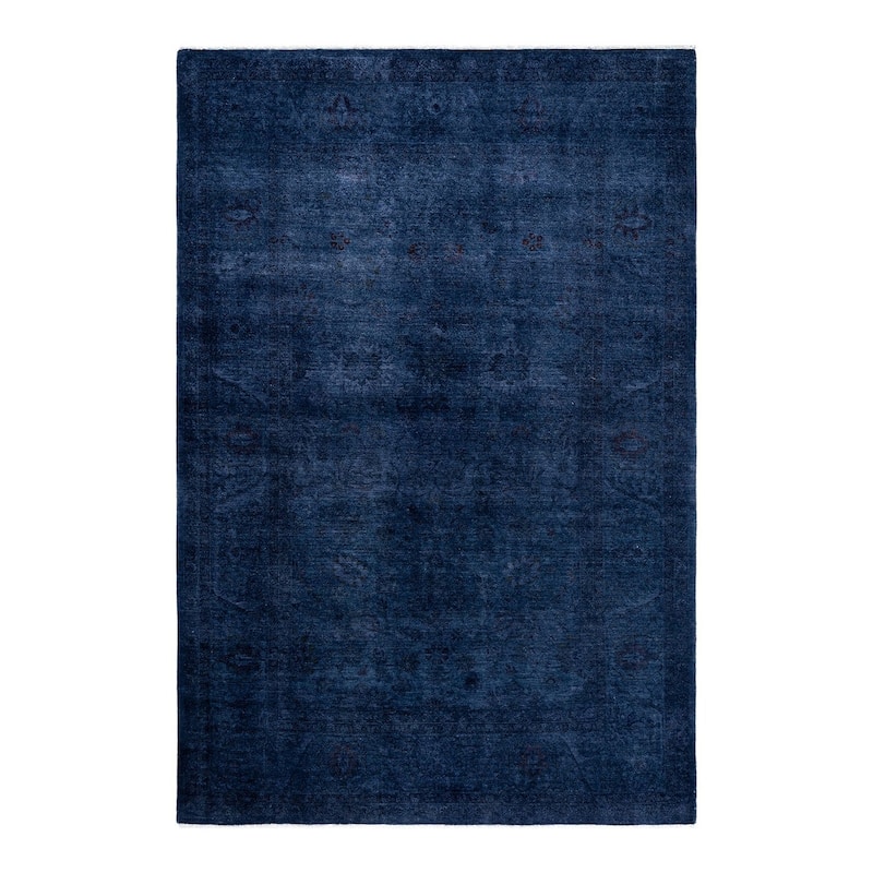 Contemporary Overdyed Wool Hand Knotted Area Rug - 6' 0" x 9' 0"