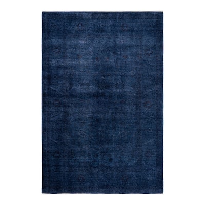 Contemporary Overdyed Wool Hand Knotted Area Rug - 6' 0" x 9' 0"