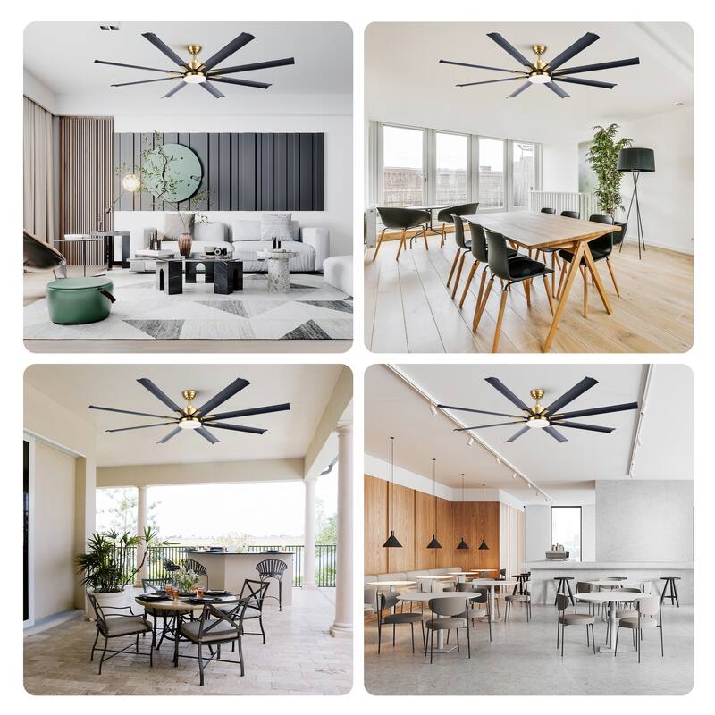 CO-Z 72" 6 - Blade Aluminum LED Ceiling Fan with Dimmable Light and Remote for Great Room