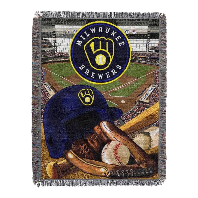 MLB Woven Tapestry Throw Blanket - 48x60 inches - Milwaukee Brewers