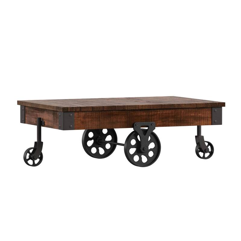Myra Industrial and Rustic 47-inch Coffee Table by iNSPIRE Q Classic - Bistro Brown