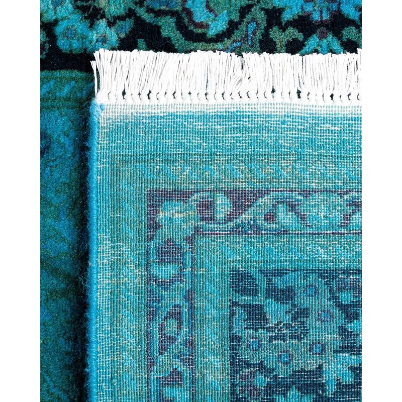 Fine Vibrance One-of-a-Kind Hand-Knotted Runner Rug - Blue, 2' 6" x 18' 10" - 2' 6" x 18' 10"