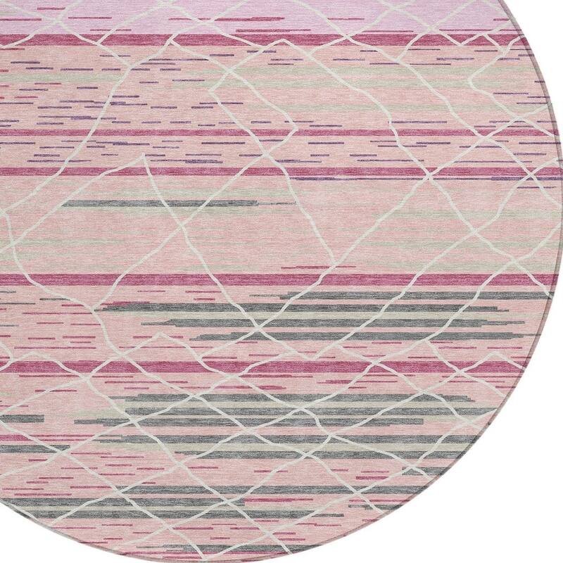 HomeRoots Striped Modern Rectangle Outdoor Rug