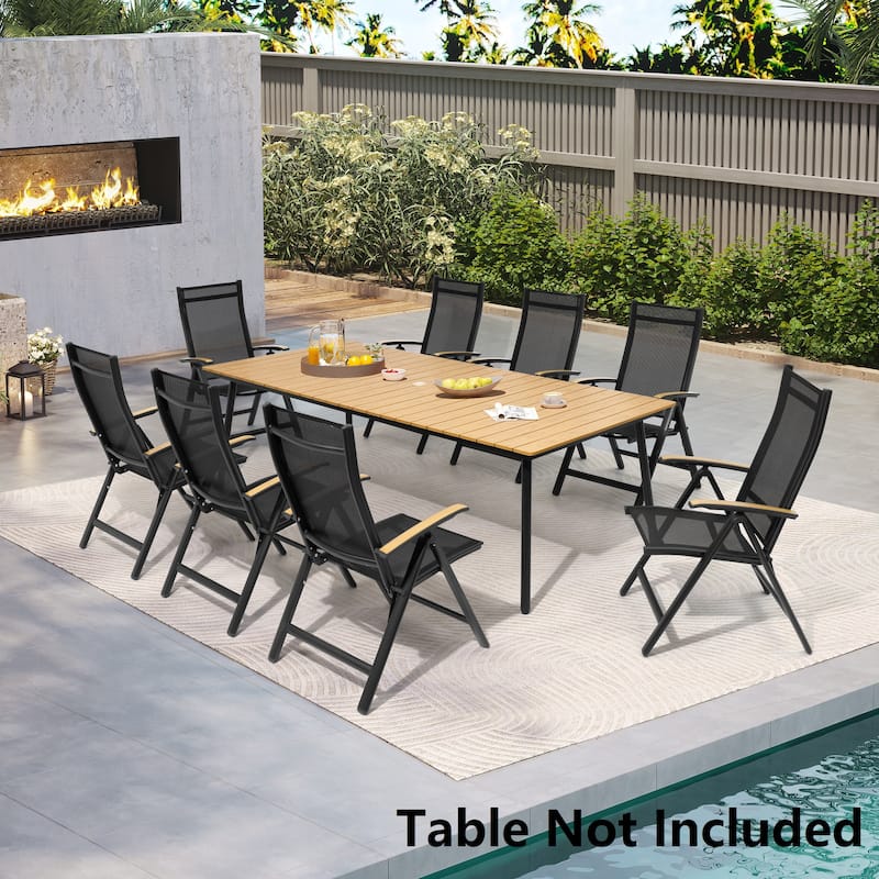Pellebant Patio Folding Chairs Camping Deck Garden Aluminum Dining Chair - 23.6 in W * 16.9 in D * 42.1 in H