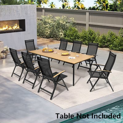 Pellebant Patio Folding Chairs Camping Deck Garden Aluminum Dining Chair - 23.6 in W * 16.9 in D * 42.1 in H