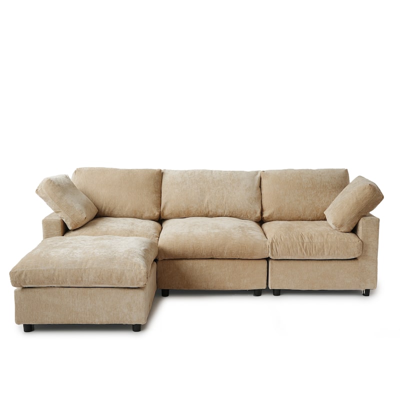 100" L Shape Cloud Modular Couches for Living Room, Modern Convertible Sectional Sofa Couch, Couch Cushion Covers Removable