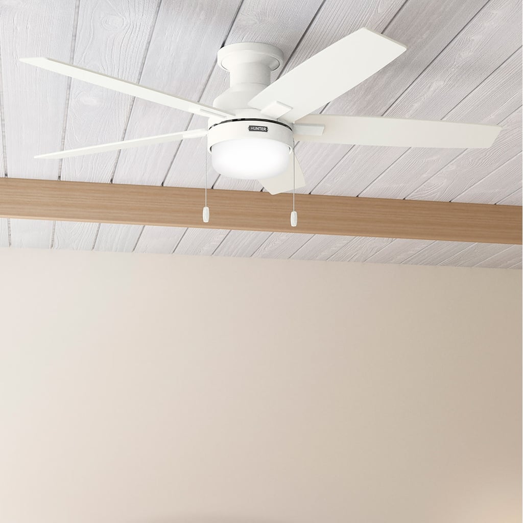 Hunter 52" Anisten Low Profile Ceiling Fan with LED Light and Pull Chain - Modern, Contemporary, Transitional