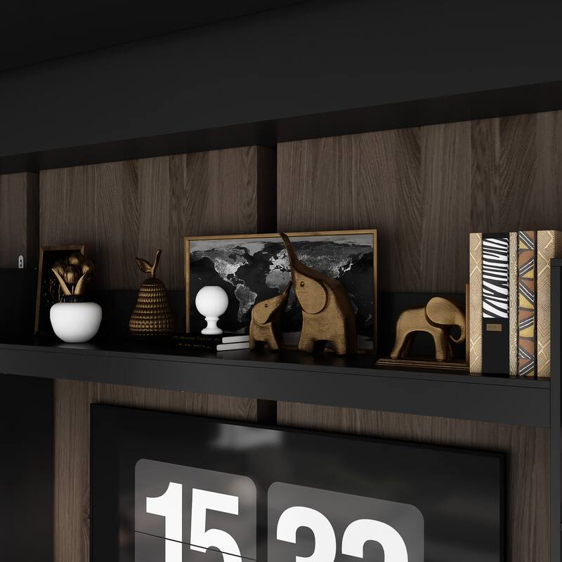 Entertainment Hub w/Fireplace Insert Compatibility Sleek Media Center