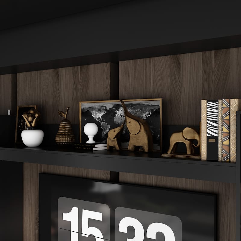 Media Console w/Fireplace Niche Contemporary Living Room Furniture