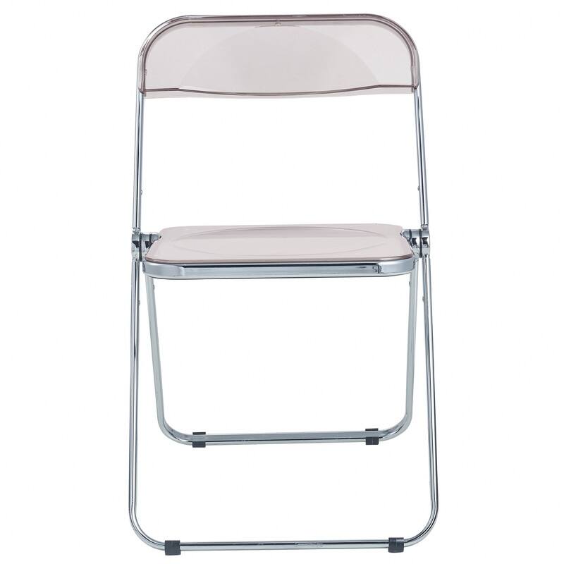 Lawrence Set of 4 Modern Clear Acrylic Transparent Folding Chair with Chrome Steel Frame for Condos and Apartments - 30"