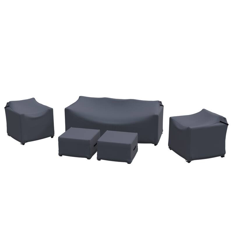 Forever Patio Outdoor Wicker Conversation Furniture Cover Set ( Set of 5 ) - 32 x 76 x 30