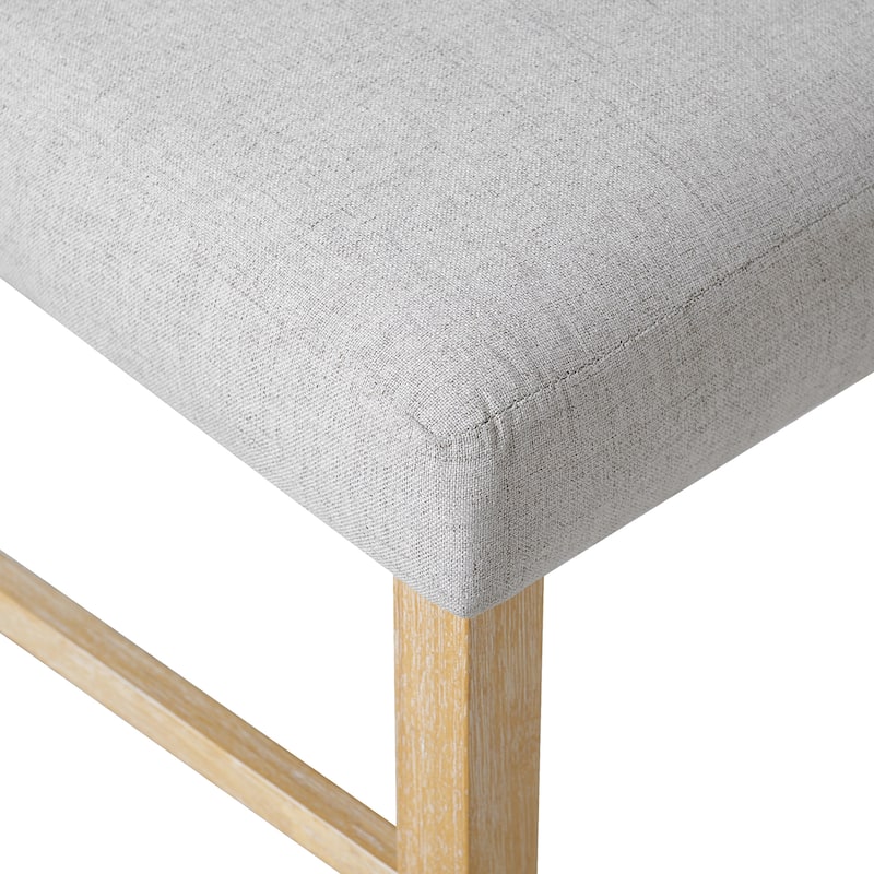 Modern Upholstered Armless Dining Chairs with Wood Legs, Set of 4