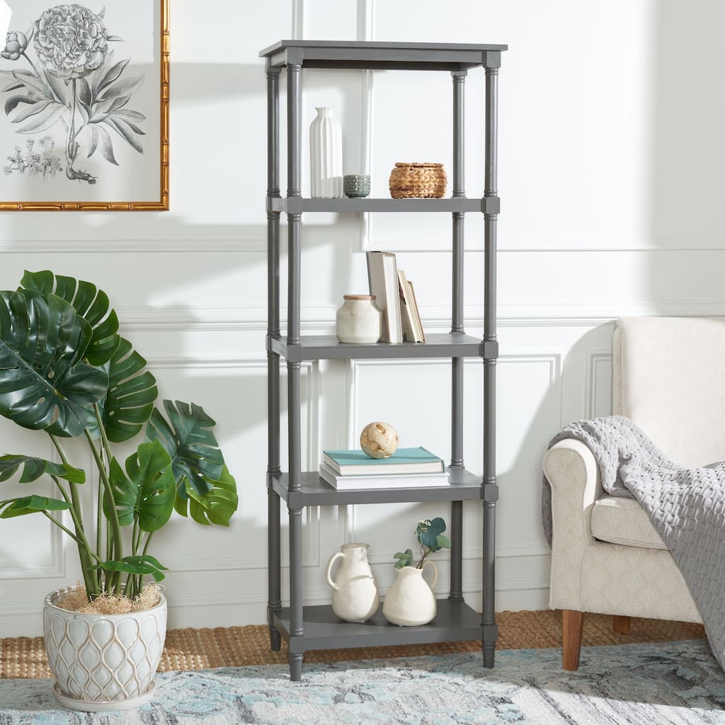 SAFAVIEH Creola Grey Bookcase - 23.6" x 15.7" x 66.9" - 24Wx16Dx67H