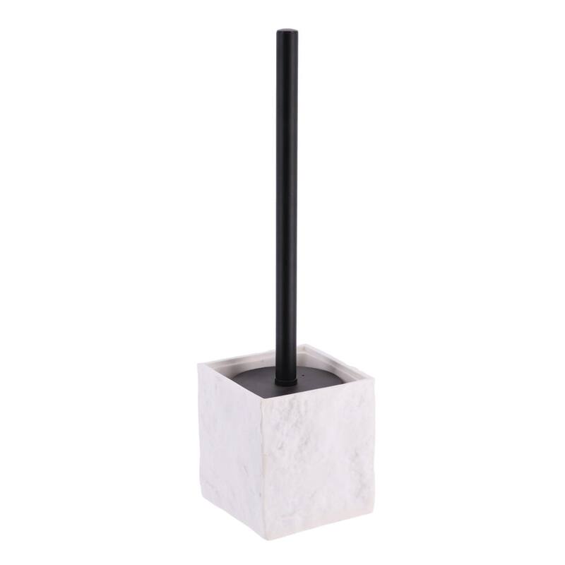 Collection Stone Effect Bath Accessory Set-4 pieces - Toilet Brush & Holder Only - White