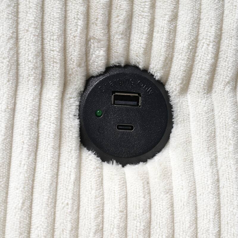 Christopher Knight Home - LuxeComfort Grey Oversized Corduroy Upholstered Chaise Lounge Chair with Storage Ottoman.