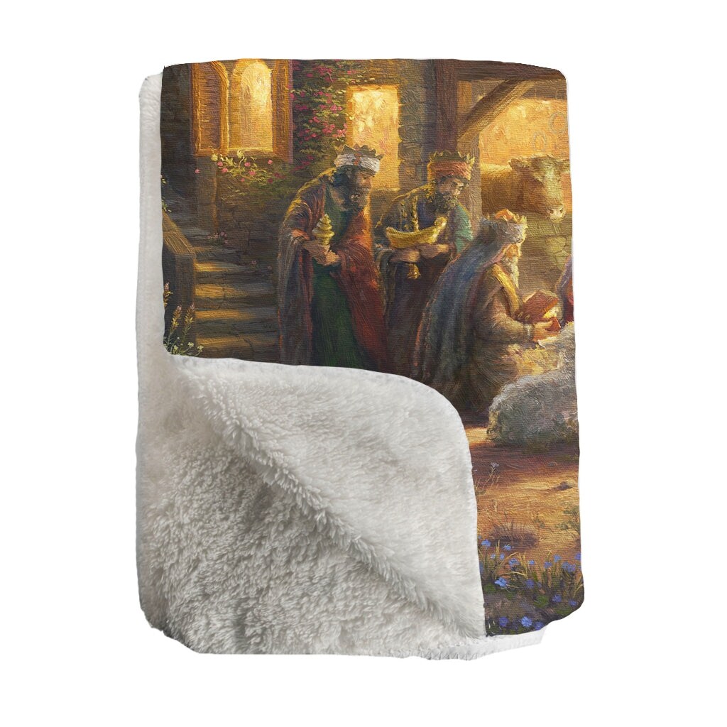Thomas Kinkade Studios The Nativity Sherpa Throw