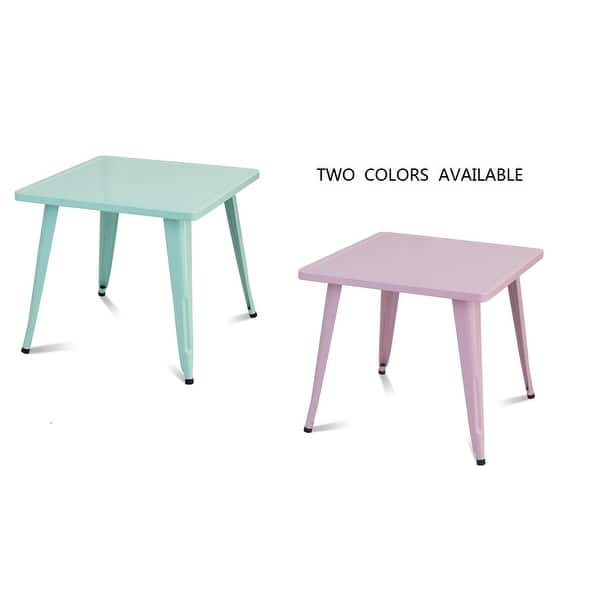 slide 2 of 24, Costway Kids Steel 27'' Square Table Children Play Learn Activity
