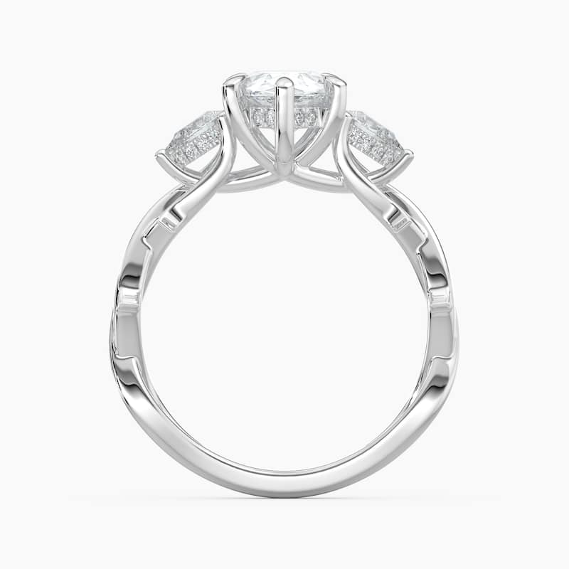 Auriya 14k Gold Pear Lab Grown Diamond Thorn Vine Three Stone Hidden Halo Engagement Ring 1 to 5 ct. tw. (F-G, VS)