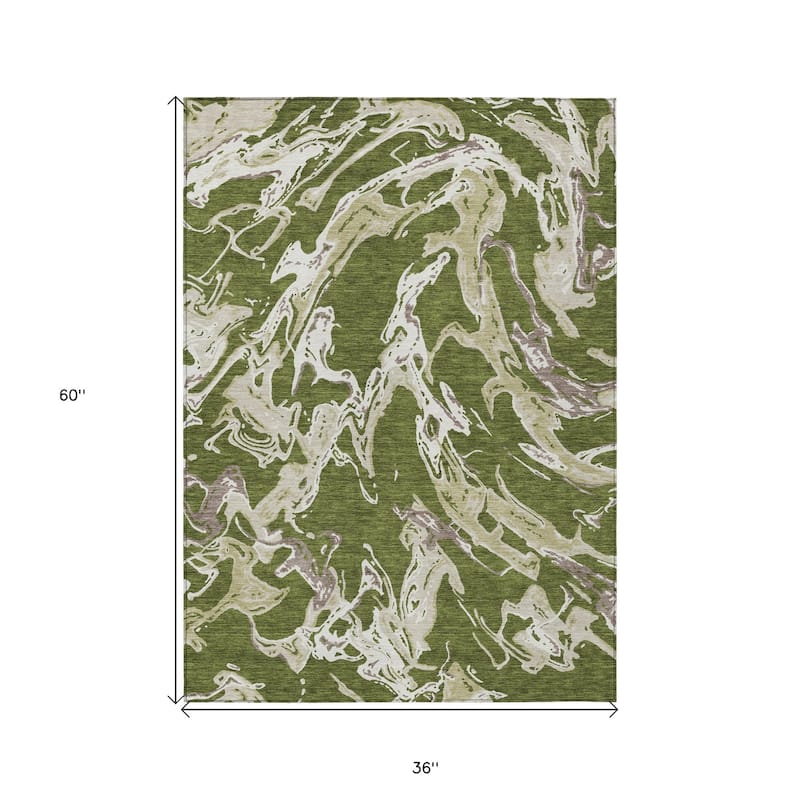 HomeRoots Abstract Transitional Rectangle Outdoor Rug