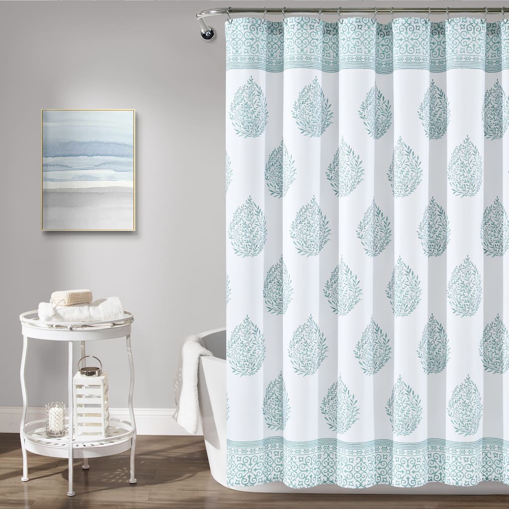 Lush Decor Teardrop Leaf Shower Curtain