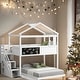 preview thumbnail 13 of 22, Twin over Full House Bunk Bed with Storage Staircase and Blackboard White