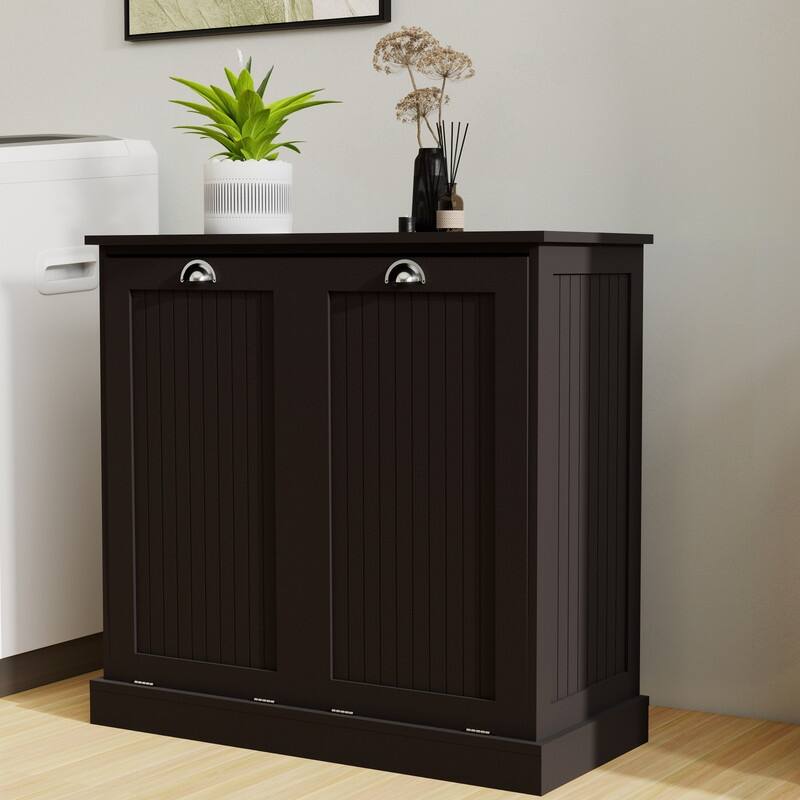 Two-Compartment Tilt-Out Laundry Sorter Cabinet