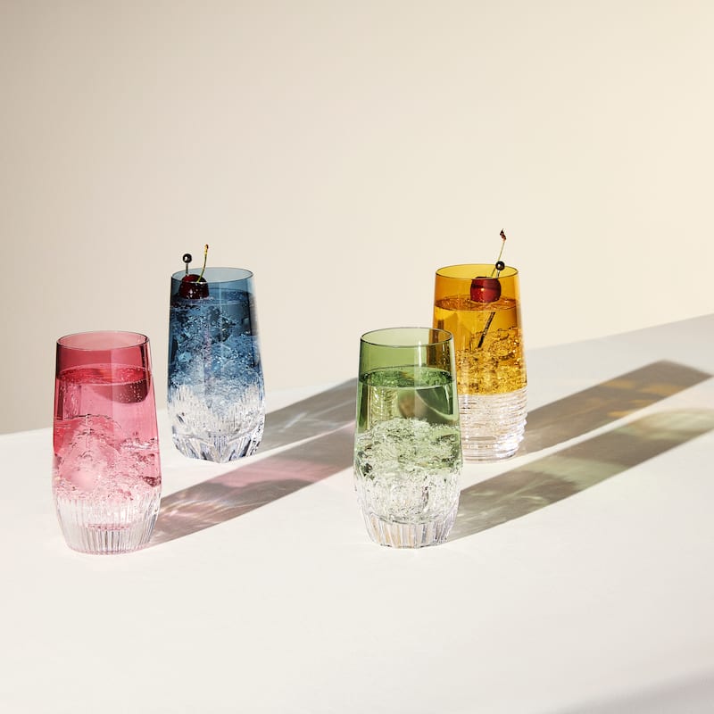Waterford Mixology Colour Highball 14.5floz, Mixed Pattern, Set of 4