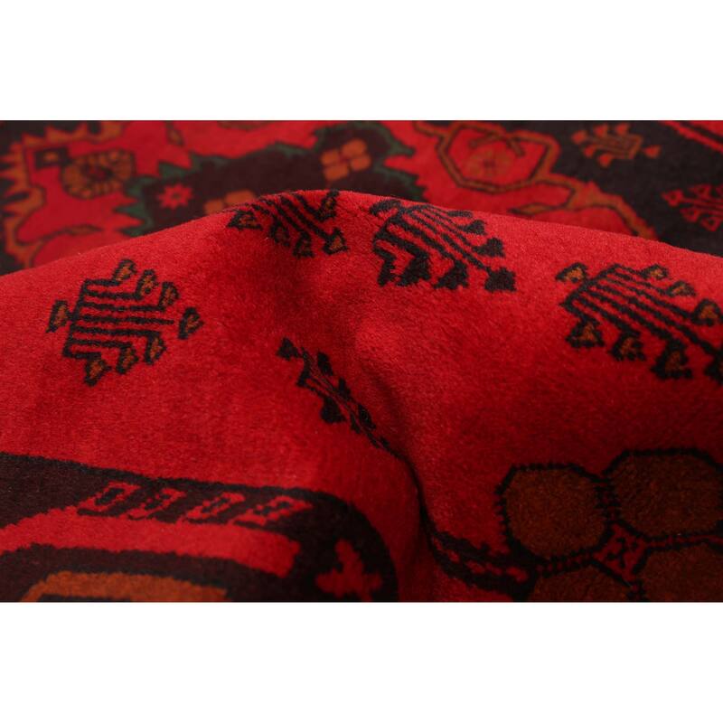 ECARPETGALLERY Hand-knotted Teimani Red Wool Rug - 3'11 x 7'2