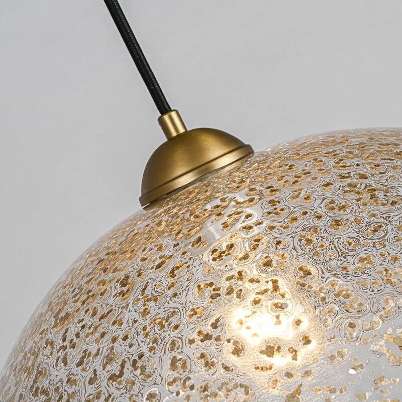 Modern Dome 1-Light Glass Pendant Light Single Chandelier - W14.6"