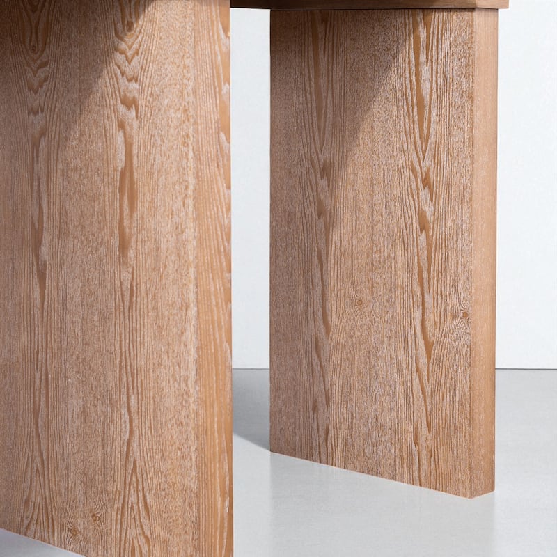 60" Rustic Archway Console Table, Narrow Entryway Table with Arched Legs and Natural Wood Finish