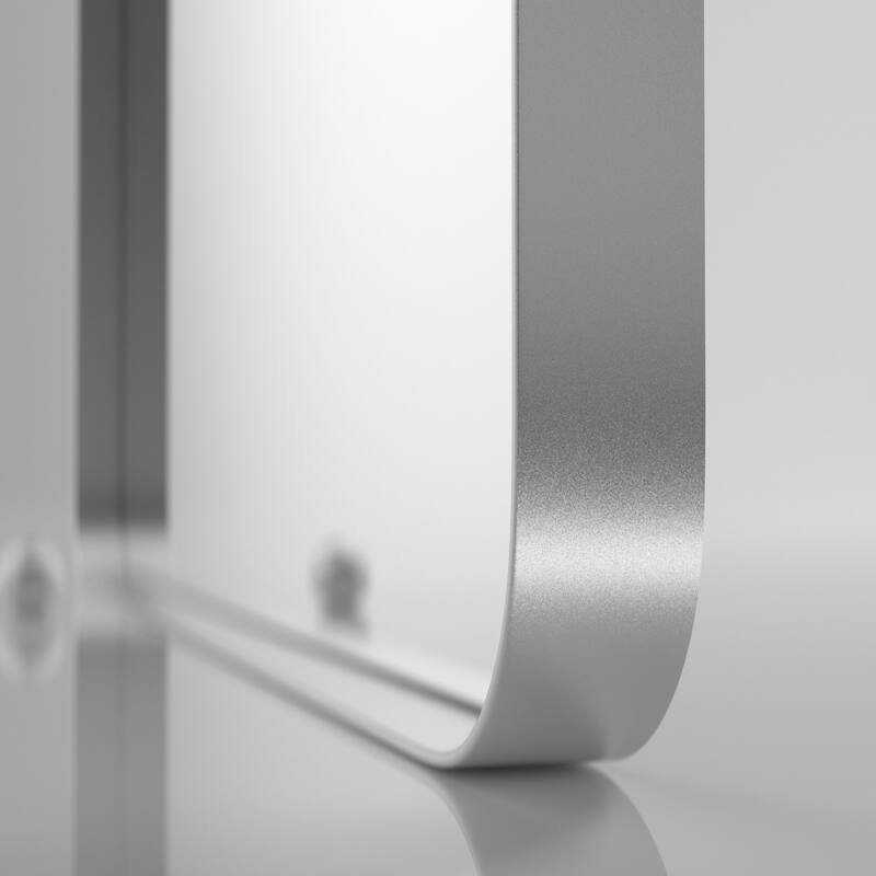 Modern Rectangle Bathroom Vanity Mirror with Metal Frame and Round Corners for Vertical/Horizontal