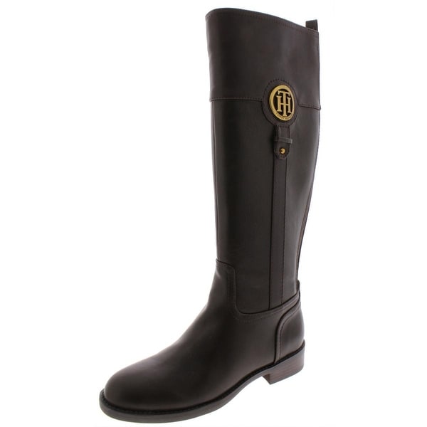 tommy hilfiger black and brown boots