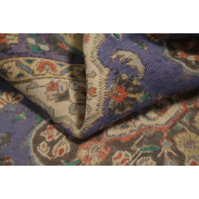 Hand Knotted Oriental 100% Wool Carpet Traditional Floral Purples Tabriz Area Rug - 6' 0'' X 4' 6''