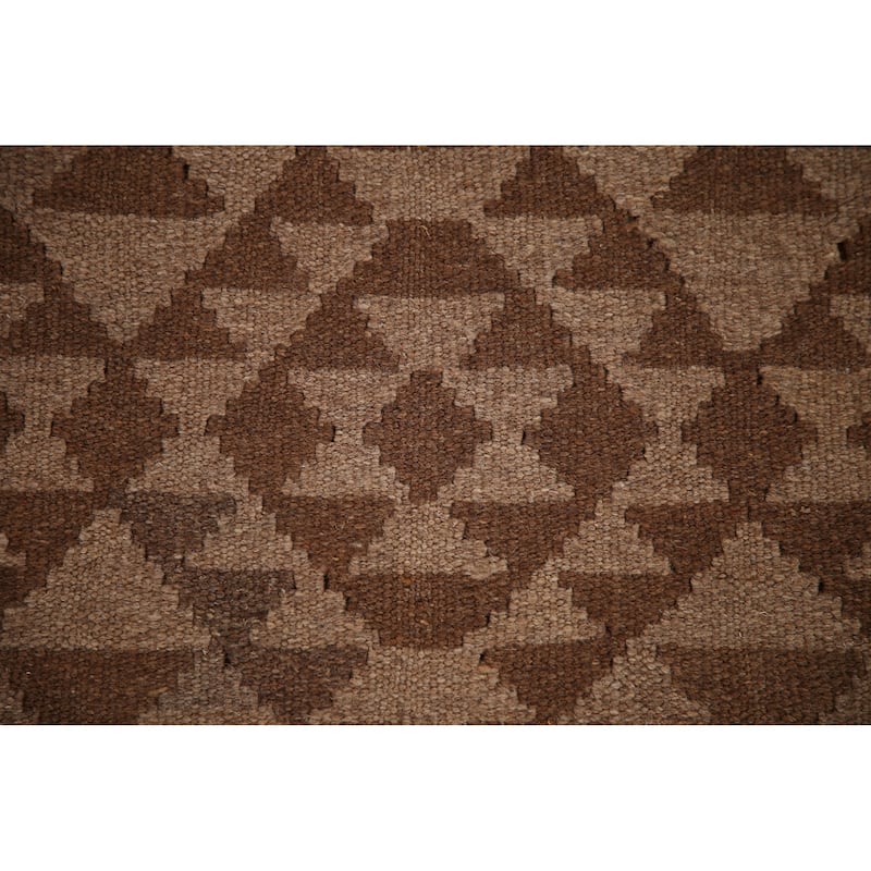 Hand-woven Geometric Kilim Rug Reversible Wool Foyer Carpet - 3'3" x 5'1"