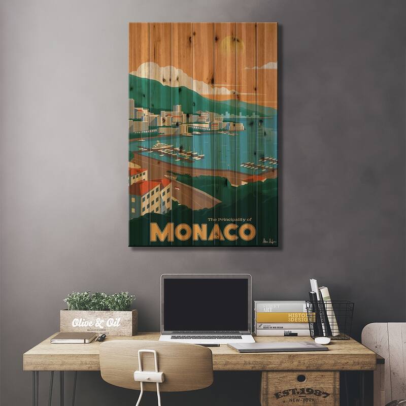 Monaco Print On Wood by IdeaStorm Studios - Multi-Color