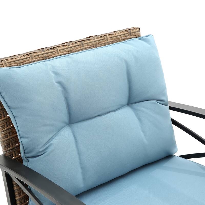 3pcs rocking rattan set outdoor grey
