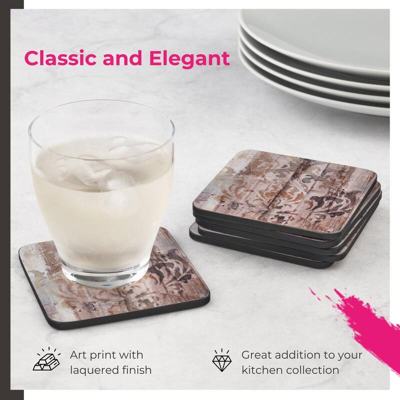 Pimpernel Set of 6 Frozen in Time Coasters - 4 Inches Sq.