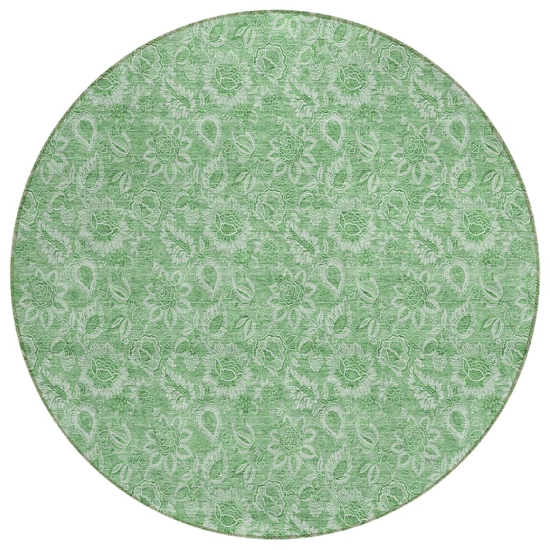 HomeRoots Floral Transitional Rectangle Outdoor Rug