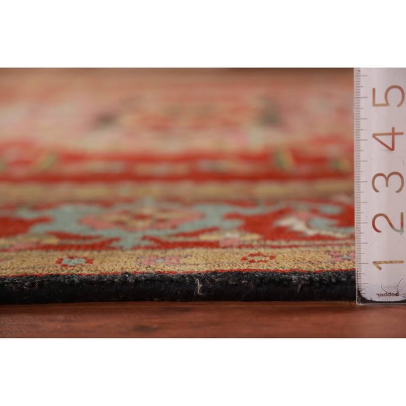 Geometric Heriz Serapi Oriental Area Rug Handmade Red Wool Carpet - 8'10" x 11'10"