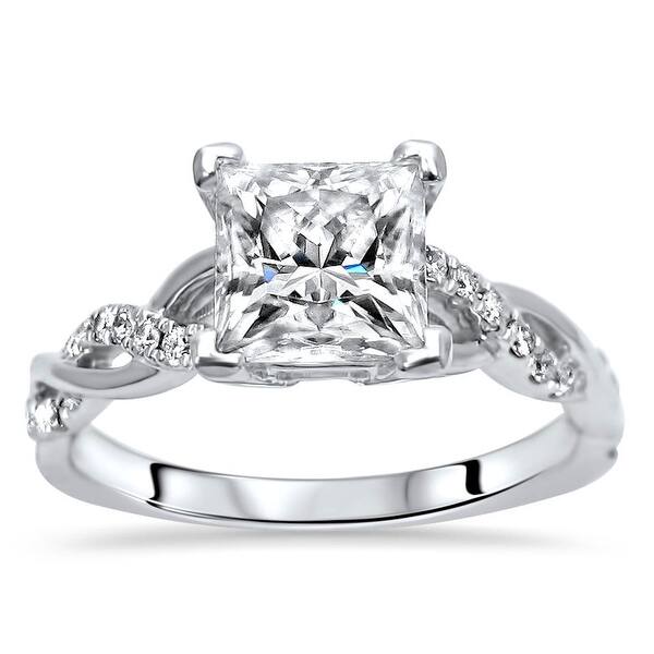 14K White Gold Moissanite Engagement Ring 1.50 CT Solitaire Excellent Round Cut 14K White Gold Moissanite Engagement Ring 1.50 CT Solitaire Excellent Round Cut