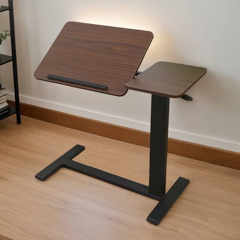 Bedside Table,Folding Overbed Bedside Desk Mobile Rolling Laptop Stand Tilting Overbed Table with Wheels Height Adjustable